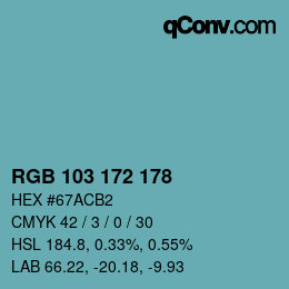 Color code: RGB 103 172 178 | qconv.com