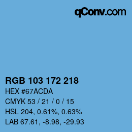 Color code: RGB 103 172 218 | qconv.com