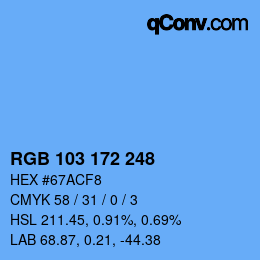 Color code: RGB 103 172 248 | qconv.com