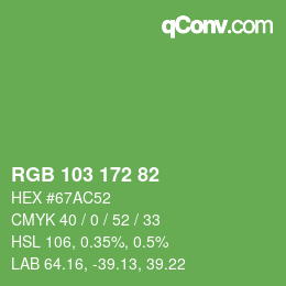 Color code: RGB 103 172 82 | qconv.com