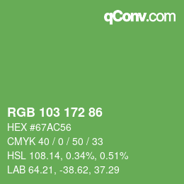 Color code: RGB 103 172 86 | qconv.com
