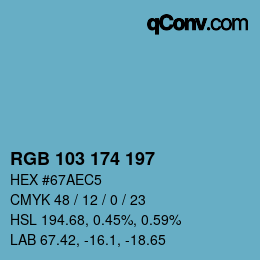 Color code: RGB 103 174 197 | qconv.com