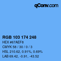 Color code: RGB 103 174 248 | qconv.com