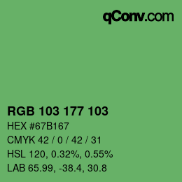 Color code: RGB 103 177 103 | qconv.com