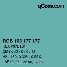 Farbcode: RGB 103 177 177 | qconv.com