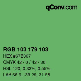 Color code: RGB 103 179 103 | qconv.com