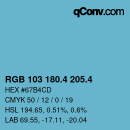 カラーコード: RGB 103 180.4 205.4 | qconv.com