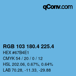 カラーコード: RGB 103 180.4 225.4 | qconv.com