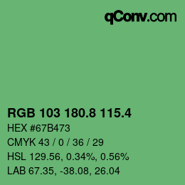カラーコード: RGB 103 180.8 115.4 | qconv.com