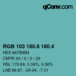 カラーコード: RGB 103 180.8 180.4 | qconv.com