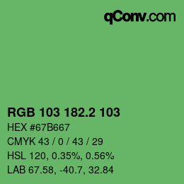カラーコード: RGB 103 182.2 103 | qconv.com