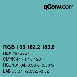 カラーコード: RGB 103 182.2 183.6 | qconv.com