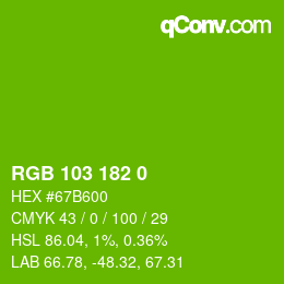 Color code: RGB 103 182 0 | qconv.com