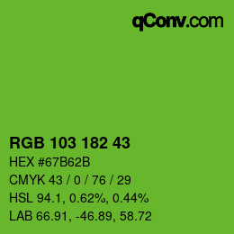 Código de color: RGB 103 182 43 | qconv.com