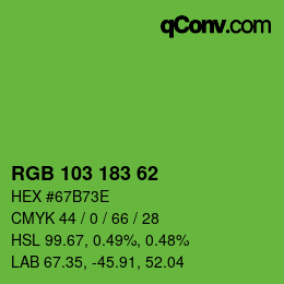 Color code: RGB 103 183 62 | qconv.com