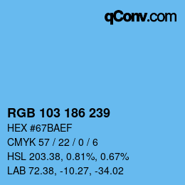 Color code: RGB 103 186 239 | qconv.com