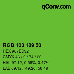 Color code: RGB 103 189 50 | qconv.com