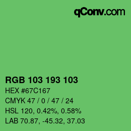 Color code: RGB 103 193 103 | qconv.com