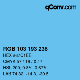 Color code: RGB 103 193 238 | qconv.com