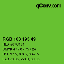 Color code: RGB 103 193 49 | qconv.com