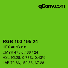 Color code: RGB 103 195 24 | qconv.com