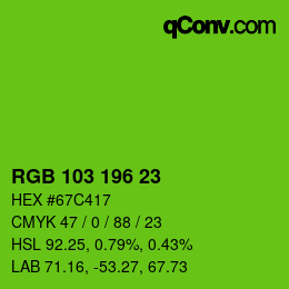 Color code: RGB 103 196 23 | qconv.com