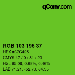 Color code: RGB 103 196 37 | qconv.com