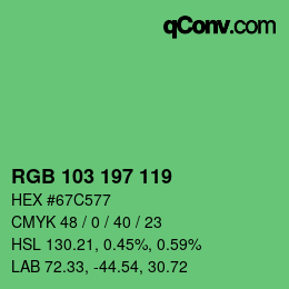 Farbcode: RGB 103 197 119 | qconv.com