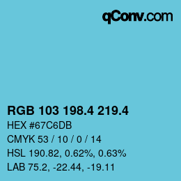 カラーコード: RGB 103 198.4 219.4 | qconv.com