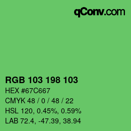Farbcode: RGB 103 198 103 | qconv.com