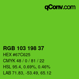 カラーコード: RGB 103 198 37 | qconv.com