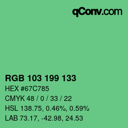 Color code: RGB 103 199 133 | qconv.com