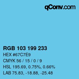 Color code: RGB 103 199 233 | qconv.com