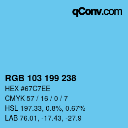 Color code: RGB 103 199 238 | qconv.com