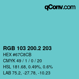 カラーコード: RGB 103 200.2 203 | qconv.com