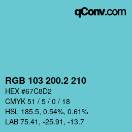 カラーコード: RGB 103 200.2 210 | qconv.com