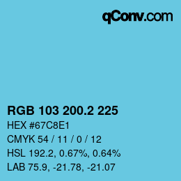 カラーコード: RGB 103 200.2 225 | qconv.com