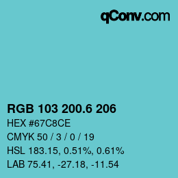 カラーコード: RGB 103 200.6 206 | qconv.com