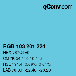 Color code: RGB 103 201 224 | qconv.com