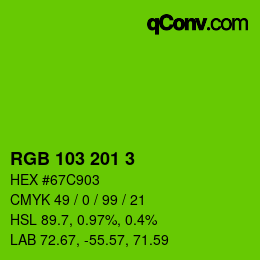 Color code: RGB 103 201 3 | qconv.com