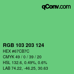 Code couleur: RGB 103 203 124 | qconv.com