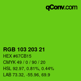 Color code: RGB 103 203 21 | qconv.com