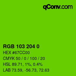 Color code: RGB 103 204 0 | qconv.com