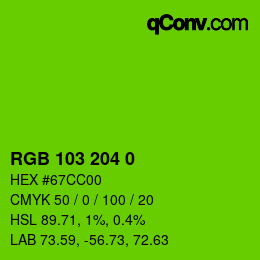 カラーコード: RGB 103 204 0 | qconv.com