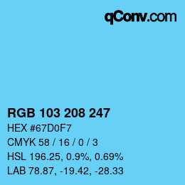 Color code: RGB 103 208 247 | qconv.com