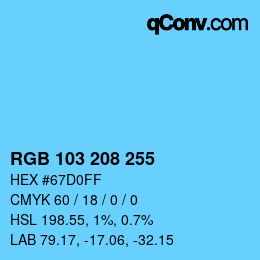 Color code: RGB 103 208 255 | qconv.com