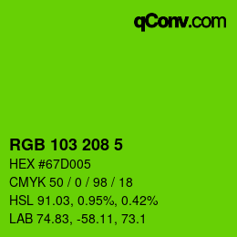 Color code: RGB 103 208 5 | qconv.com