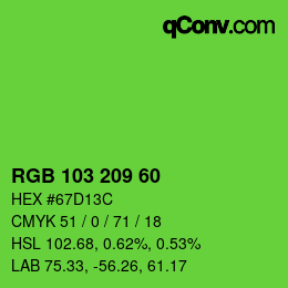 Color code: RGB 103 209 60 | qconv.com
