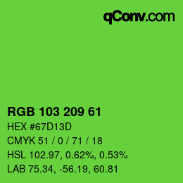 Color code: RGB 103 209 61 | qconv.com