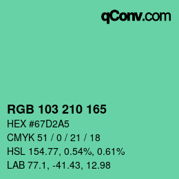 Color code: RGB 103 210 165 | qconv.com